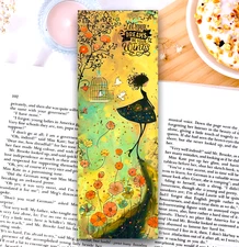 Handmade Bookmark - Whimsical design, 6x2 Laminated Gift For Book Readers