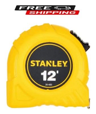 NEW Durable Stanley Tape Measure 12ft x 1/2in Yellow Case Non-Slip Grip