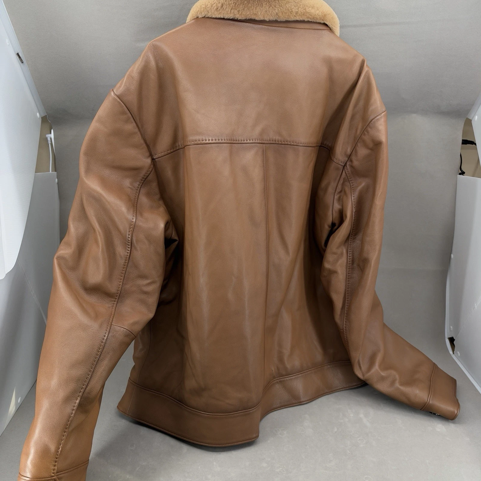 HUGO BOSS $1800 BOSS Mury Down Fill Leather Jacket 46R - BROKEN ZIPPER - NWT - product detail image 9