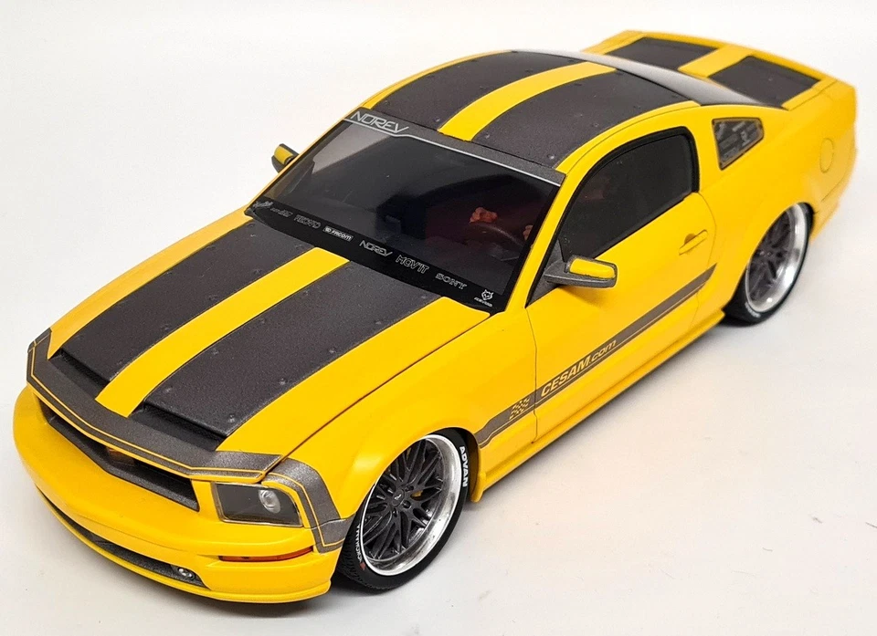 Norev 1/18 Ford Mustang Cesam Matt Yellow Tuner Diecast Scale Model Car - Image 3 of 4