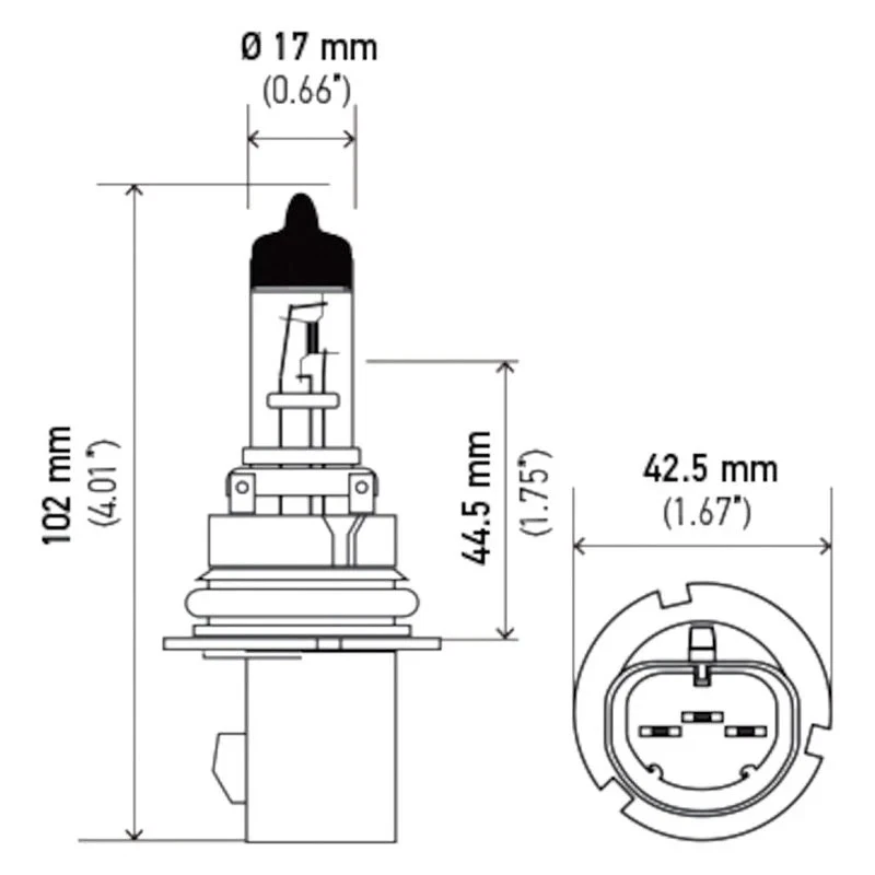For Plymouth Grand Voyager 1996 Hella H71071472 Optilux XB Halogen Bulbs 9007 — 第 4/4 张图片