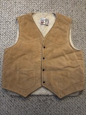 Vintage Sears Women  s Large The Leather Shop Western Shearling Leather Vest