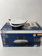 4-Pack Commercial Electric 4" Flush Round LED Integrated Recessed Lighting Kit