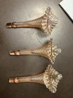 Fenton Glass Epergne Horn Replacement Pink Diamond Lace Ruffle Hobnail 8.75"