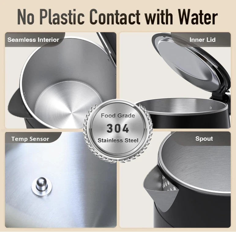 Hervidor elétrico 1.7 L verde con control táctil y 6 programas de temperatura - Imagem 3 de 4