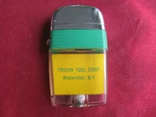 Vintage Scripto VU Lighter Advertising Trojan Tool Corp of Watervliet, NY
