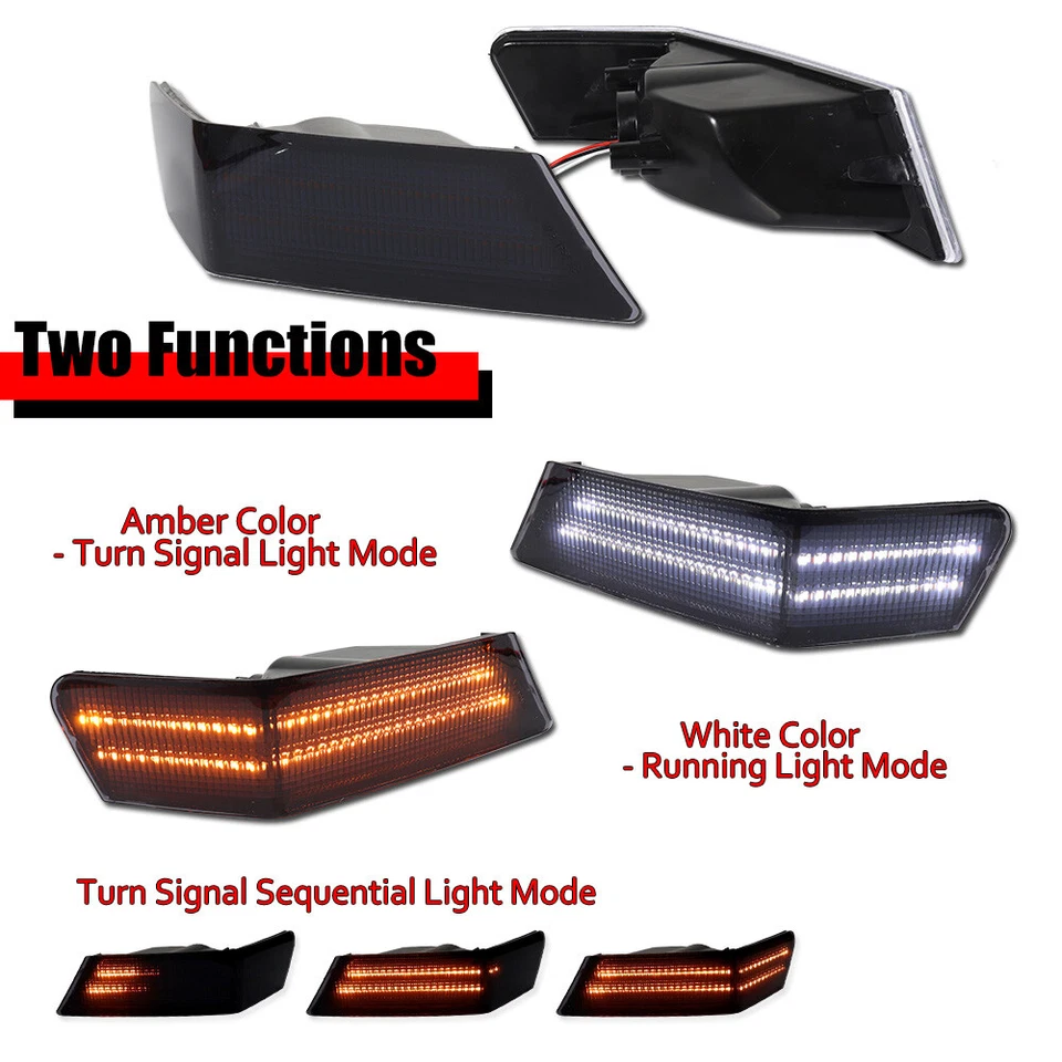 Luces de esquina intermitentes LED intermitentes de señal de giro para Jeep Patriot 07-17 2X Foto 2 de 4