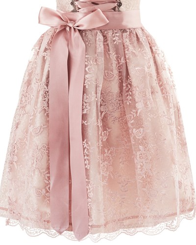 Dirndlspatz Midi Dirndl Damen Rosa Festkleid Tracht mit Spitzenschürze Gr. 32-58 - Bild 3 von 7