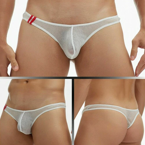 Herren Transparent Netz Niedrig Leib geschnitten Bikini Tanga G-String Slip Tanga Unterwäsche Bademode - Bild 20 von 30