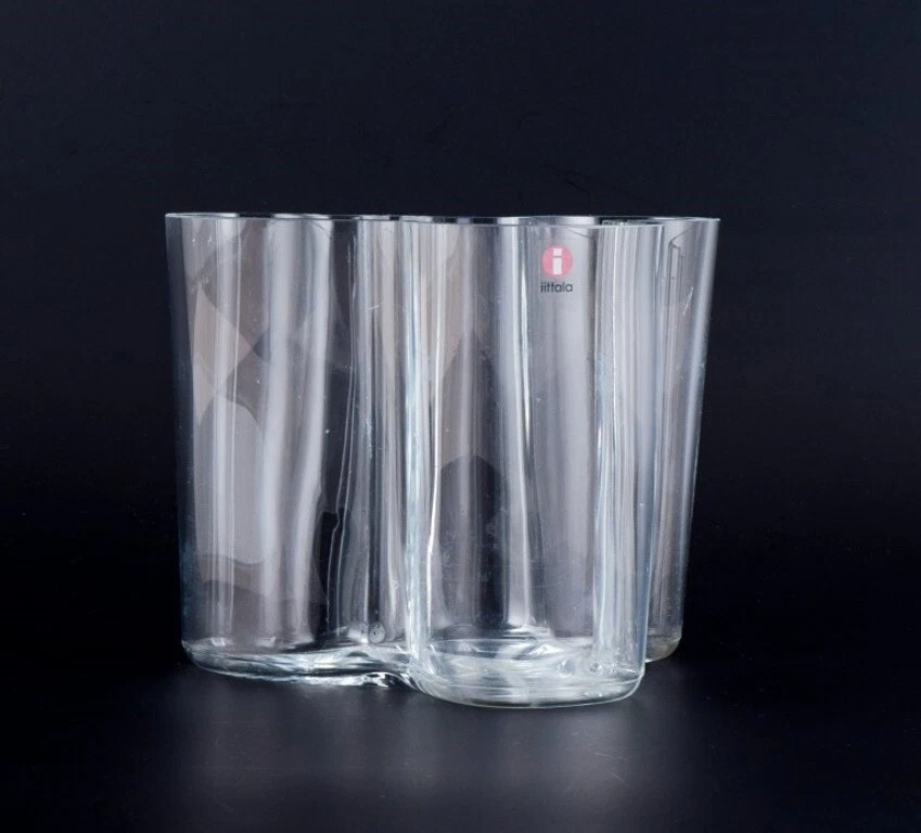 Jarrón Alvar Aalto, Iittala, Finlandia, "Savoy" en vidrio transparente. Final... - Imagen 2 de 4