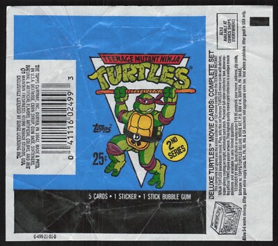 1990 Topps TMNT Teenage Mutant Ninja Turtles Opened Wax Pack Wrapper AA738