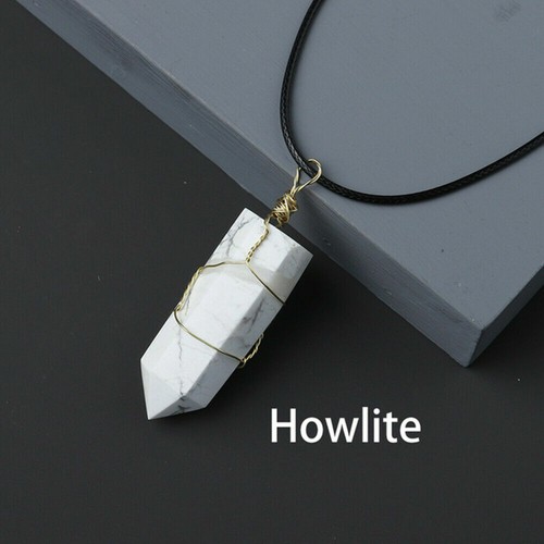 Natural Hexagonal Crystal Quartz Point Pendant Wire Wrap Stone Wand Necklace - Picture 24 of 38