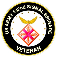 US Army 142nd Signal Brigade Veteran Bumper Sticker Military Vinyl Decal 5"