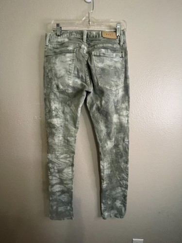 Mnml Women's High Rise Skinny Leg Denim Jeans Solid Green White Size 29 - Picture 2 of 10