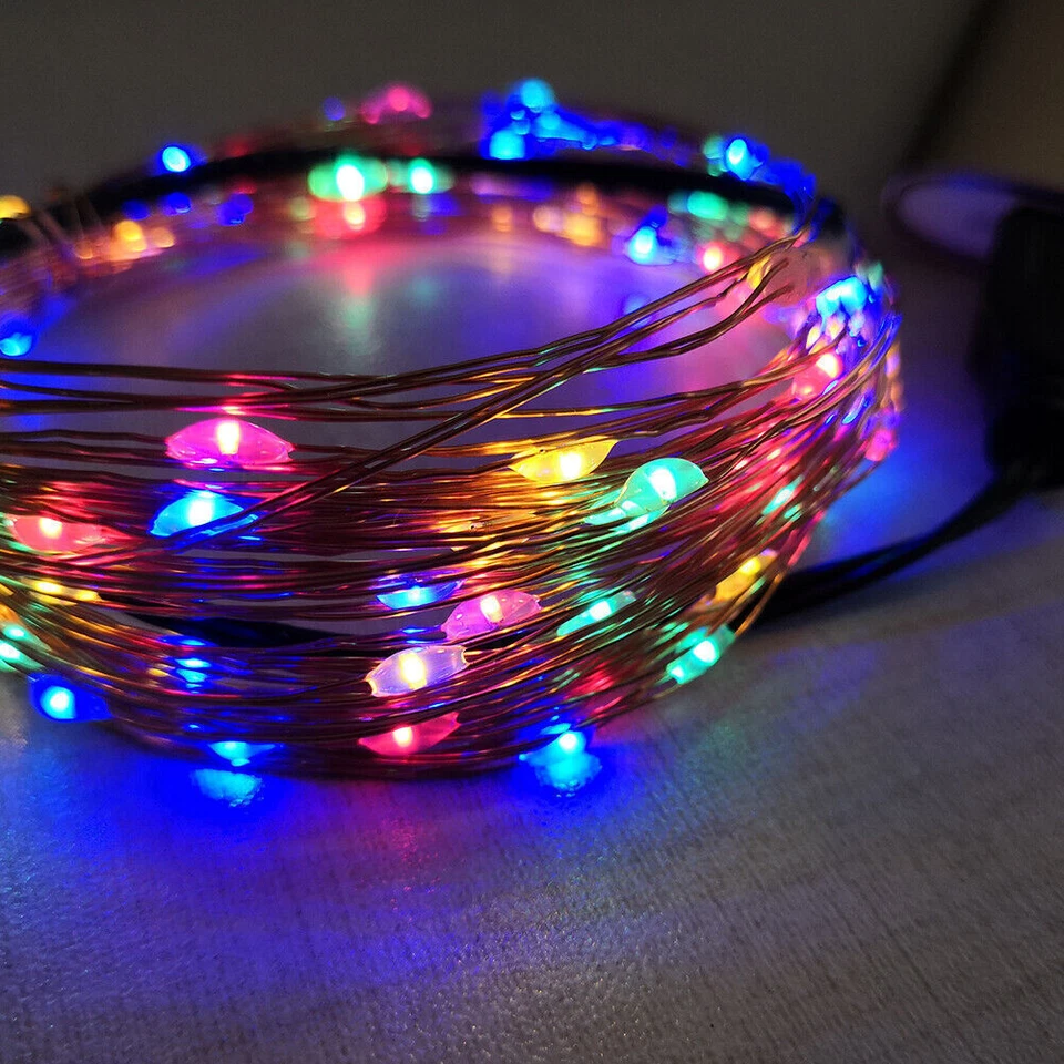 LED Solar String Light Automatic Waterproof w/8 Lighting Modes Copper Wire Light - Image 3 of 4