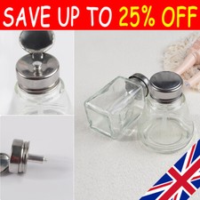 180ml Pump Dispenser GLASS Bottle Pressed Alcohol Nail Polish Remover Container