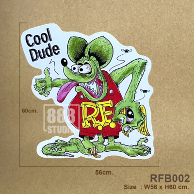 [RFB002] Large size Cool Dude Rat Fink Hot Rod RF Von dutch Eyeball Wall Sticker