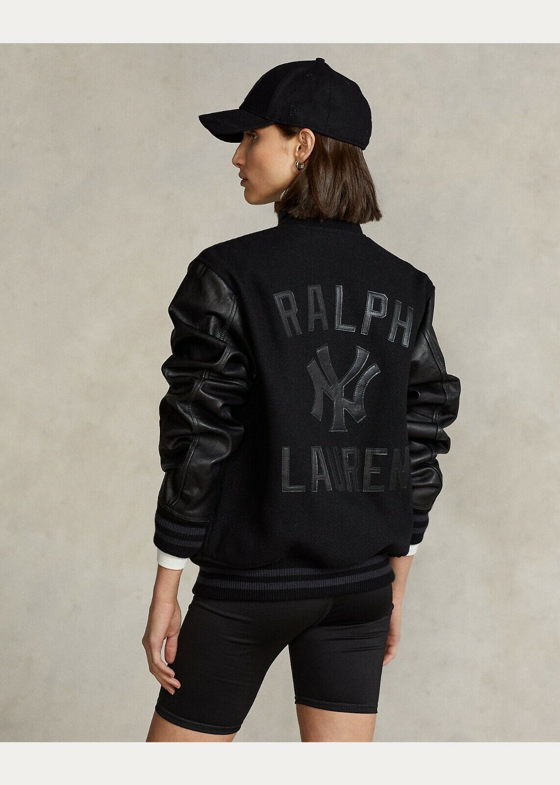 Polo Ralph Lauren NY Yankees MLB Black Ltd Ed Leather Baseball Bomber  Jacket NWT