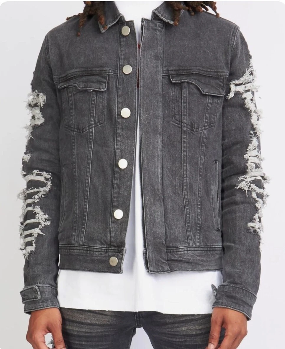 LNL Beckman Denim Jacket Ultra Distressed Black 2XL