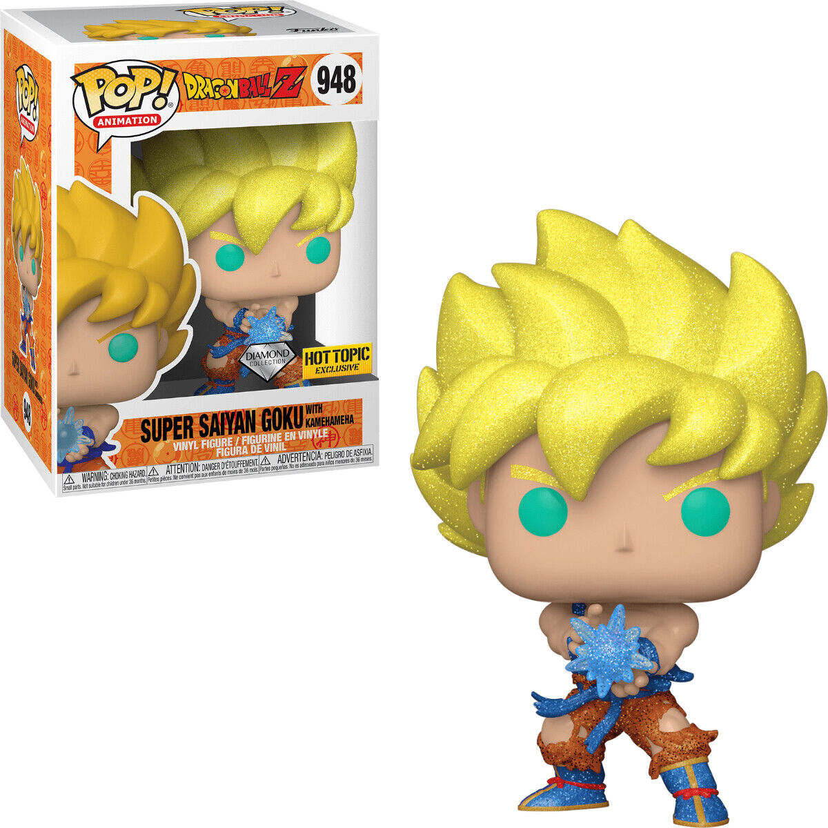 Figurine Funko Pop - Dragon Ball - Super Saiyan Kamahameha - N°948 - Objets  à collectionner Cinéma et Séries