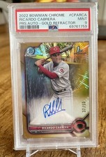2022 Ricardo Cabrera 1st Bowman  Chrome Gold Refractor Auto /50 SSP PSA 9 🔥🔥