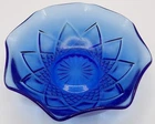 Vintage Hazel Atlas Diamond and Arches Cobalt Bowl Ruffled Edge 5" Bowl