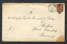1905 Postal History Cover - sc 307 Stamp New York, NY To Berlin, Germany