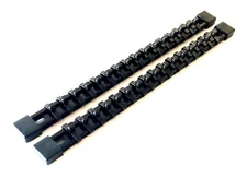 2 GOLIATH INDUSTRIAL 1/4 ABS MOUNTABLE SOCKET RAIL HOLDER ORGANIZER BLACK SH14BL