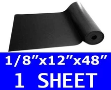  1/8" thick Neoprene Rubber Sheet 12" x 48" Long 60 duro Black FAST SHIP FROM US