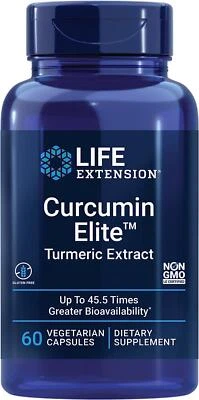 Life Extension Curcumin Elite Turmeric Extract 60 Vegetarian Capsules Joints