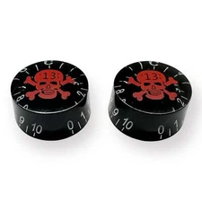 AxLabs Black Speed Knob With Red Skull And White Font - 2 Pack