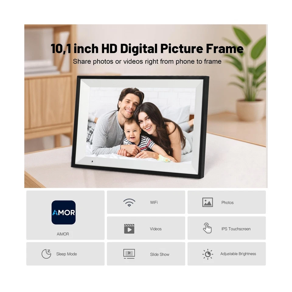 Digital Picture Frame, 10.1 Inch Picture Frame with 1280*800 HD IPS Touch Scr... - Image 2 of 4