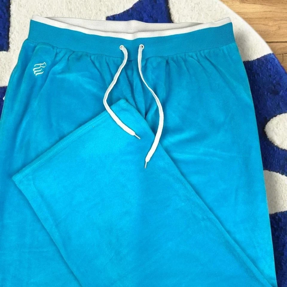 Pantalones deportivos holgados Rocawear Y2K Grunge pierna ancha azul terciopelo medianos Foto 3 de 4