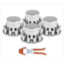 Chrome Flat Top Rear Axle Wheel Covers For Semi Trucks 33mm Lug Nut 4pcs Chrome Flat Top Rear Axle Wheel Covers For Semi Trucks 33mm Lug Nut 4pcs