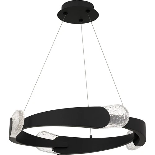 Quoizel PCSAF2824 Saffron 24"W LED Abstract Ring Chandelier - Black - Picture 8 of 8