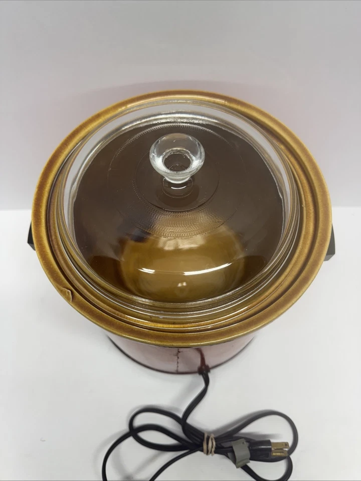 VTG 1970's Rival Crock Pot Flame Orange # 3100/2 Slow Cooker 3.5 Qt Tested w/Lid - Image 3 of 4