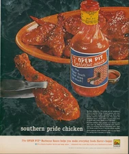 1961 Open Pit Barbecue Sauce Southern Pride Chicken Recipe Grill Indoors Ad MC1