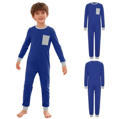 Kids Boys Girls Long Sleeve Striped Romper Adaptive Clothing Zip Back Jumpsuits
