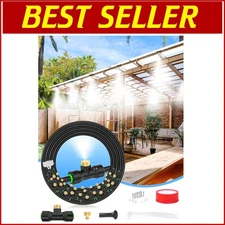 Quick-Install 89FT Outdoor Cooling Misters with Durable Brass Nozzles & Adapters