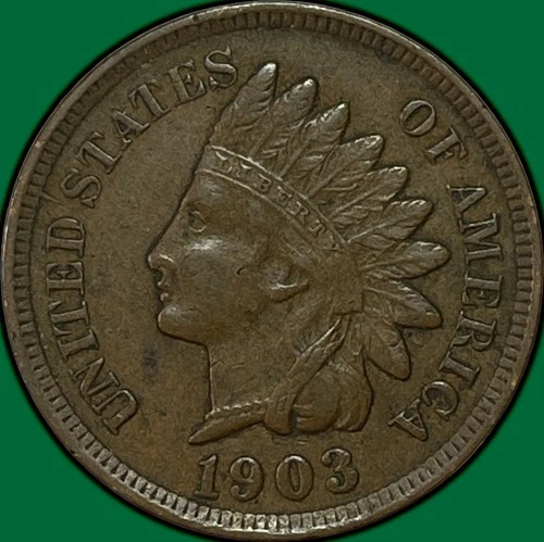 1903 Indian Head Cent Choice Extremely Fine XF+ Coin #36843