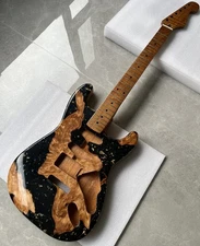 mahogany electric guitar body is surface with an epoxy resin luster neck A set