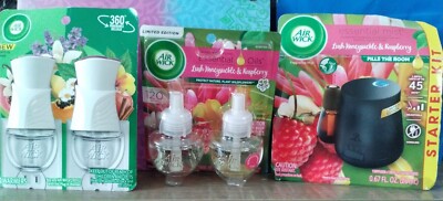 Air Wick Lush Honeysckl Raspby Kit - Essentl Mist Startr, 2 Oil Refills & Warmer