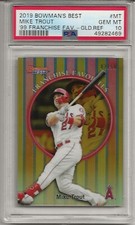 2019 BOWMANS BEST #MT, MIKE TROUT, PSA 10 GEM MINT, GOLD REFRACTOR,#02/50,POP 6 