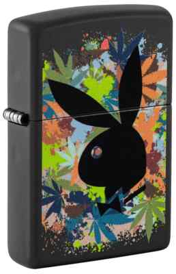 Zippo 46222, Playboy Bunny Logo Design, Black Matte Finish Lighter