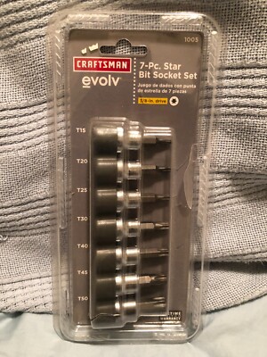 Craftsman Evolv 7 Piece Star Bit 3/8in Drive Socket Set New