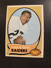 1970 Topps Football #199 Charlie Smith Rookie EX Oakland Raiders Utah Set Break