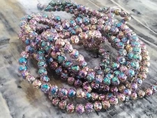Natural Lava Electroplated Bumpy,  4mm, 85pce, Rainbow, Free postage. Oz Seller