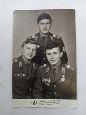 Soviet Postcard , Photo, Soldier ARMY  USSR Badge Medal Uniform.#667/3a