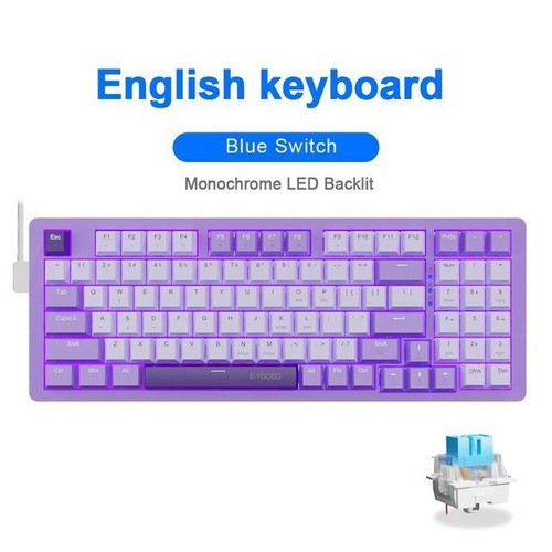 USB Mechanical Gaming Keyboard Wired Monochrome Backlit 94 Key Russian Brazilian - Picture 17 of 26
