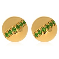 Xen Ohrstecker Mit 12 Chromdiopside Ca. 0,26 Ct. Vergoldet
